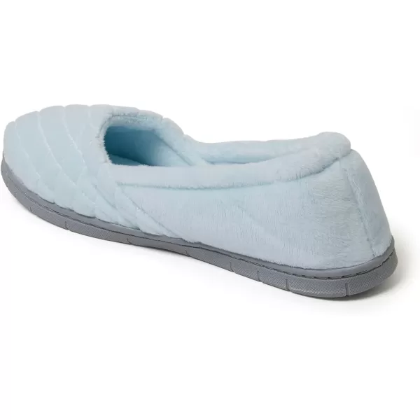 Dearfoams Women's Katie Velour Secure-fit Closed Back Memory Foam Comfort Slip on Loafer with Rubber Sole Slipper