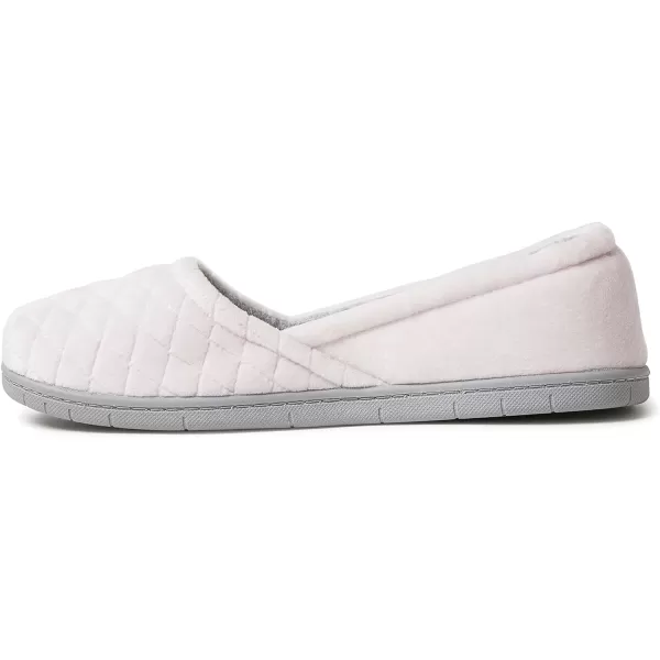 Dearfoams Women's Katie Velour Secure-fit Closed Back Memory Foam Comfort Slip on Loafer with Rubber Sole Slipper