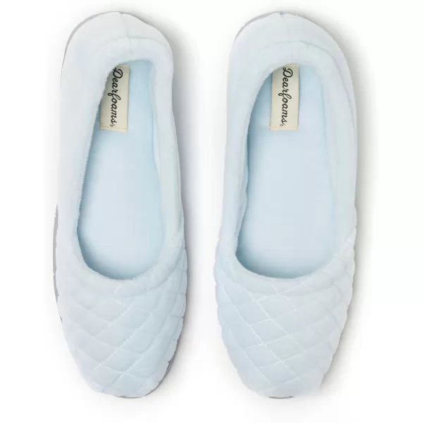 Dearfoams Women's Katie Velour Secure-fit Closed Back Memory Foam Comfort Slip on Loafer with Rubber Sole Slipper