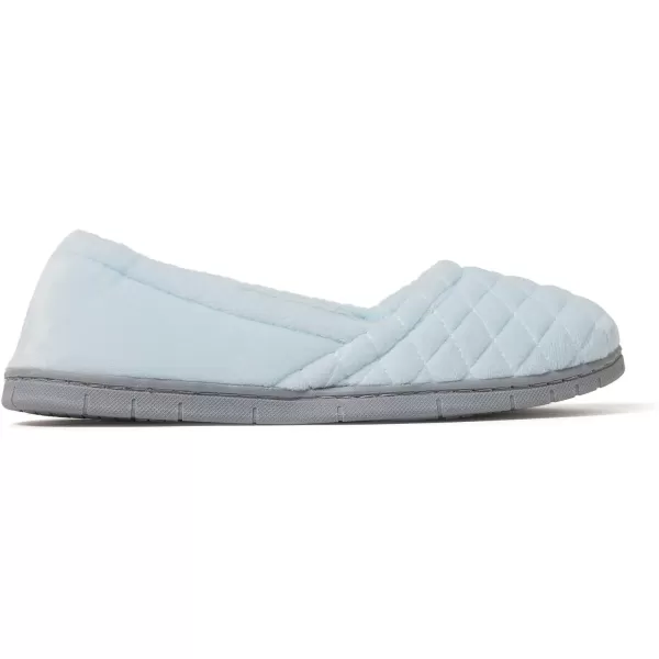 Dearfoams Women's Katie Velour Secure-fit Closed Back Memory Foam Comfort Slip on Loafer with Rubber Sole Slipper
