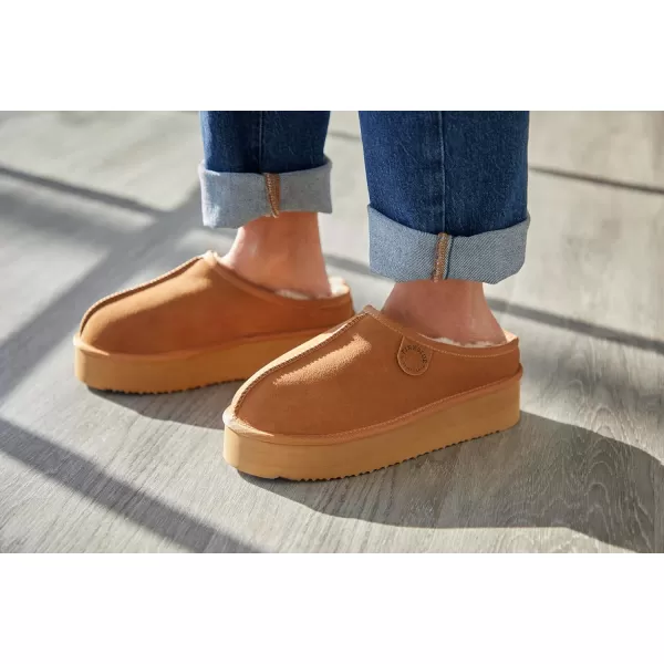 Fireside by Dearfoams Women's Greta Shearling Indoor/Outdoor Clog Slipper