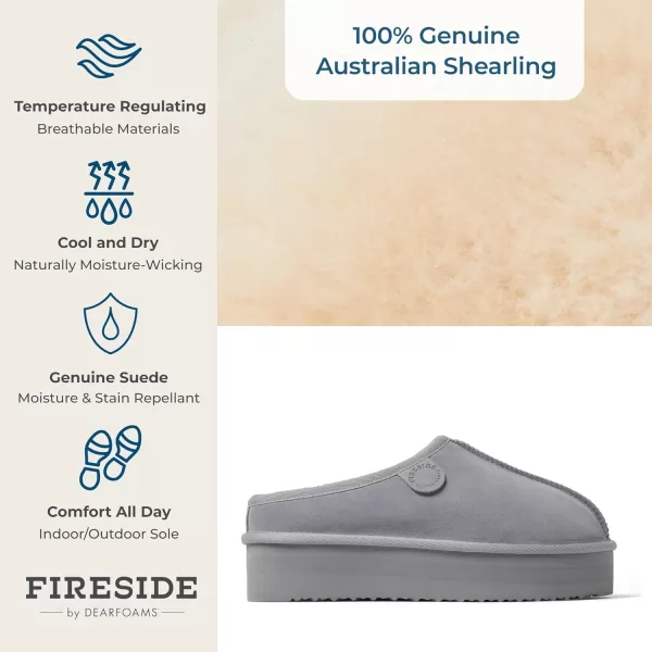 Fireside by Dearfoams Women's Greta Shearling Indoor/Outdoor Clog Slipper