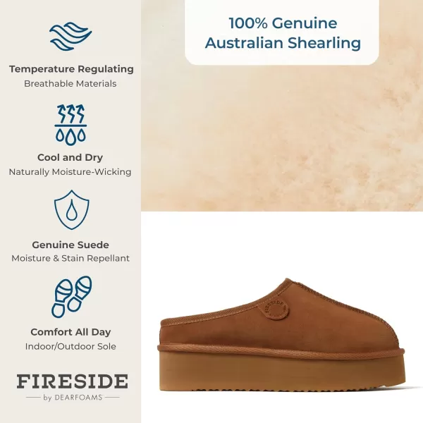 Fireside by Dearfoams Women's Greta Shearling Indoor/Outdoor Clog Slipper