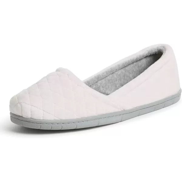 Dearfoams Women's Katie Velour Secure-fit Closed Back Memory Foam Comfort Slip on Loafer with Rubber Sole Slipper