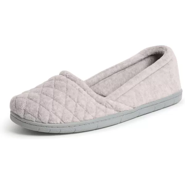 Dearfoams Women's Katie Velour Secure-fit Closed Back Memory Foam Comfort Slip on Loafer with Rubber Sole Slipper