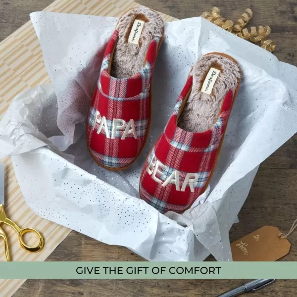 Dearfoams Men's Gifts for Dad Funny Fathers Day Papa Bear Slipper