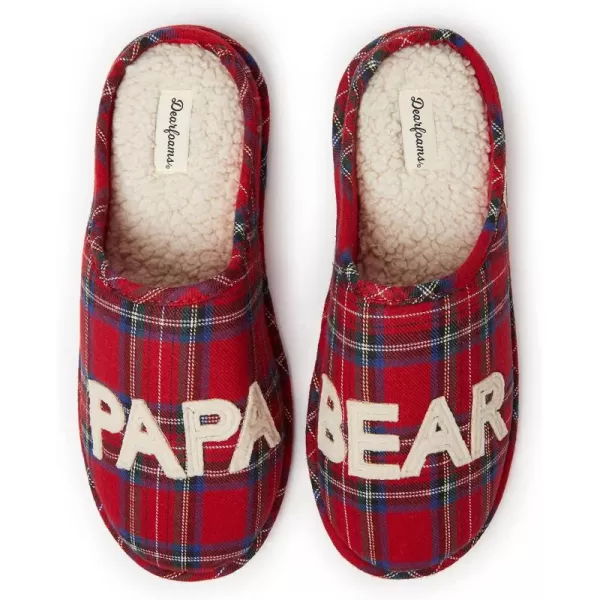 Dearfoams Men's Gifts for Dad Funny Fathers Day Papa Bear Slipper