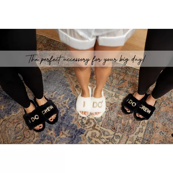 Dearfoams Women's Bride and Bridesmaid Gifts I Do Crew Slippers for Wedding and Bachelorette Party