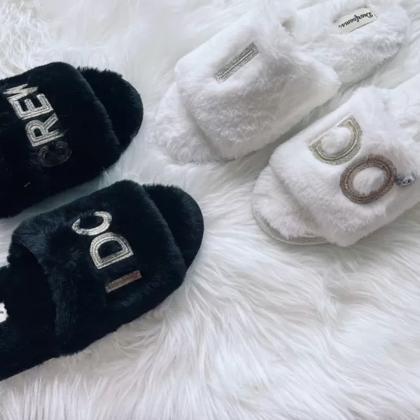 Dearfoams Women's Bride and Bridesmaid Gifts I Do Crew Slippers for Wedding and Bachelorette Party