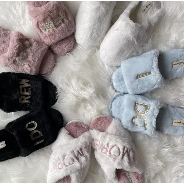Dearfoams Women's Bride and Bridesmaid Gifts I Do Crew Slippers for Wedding and Bachelorette Party
