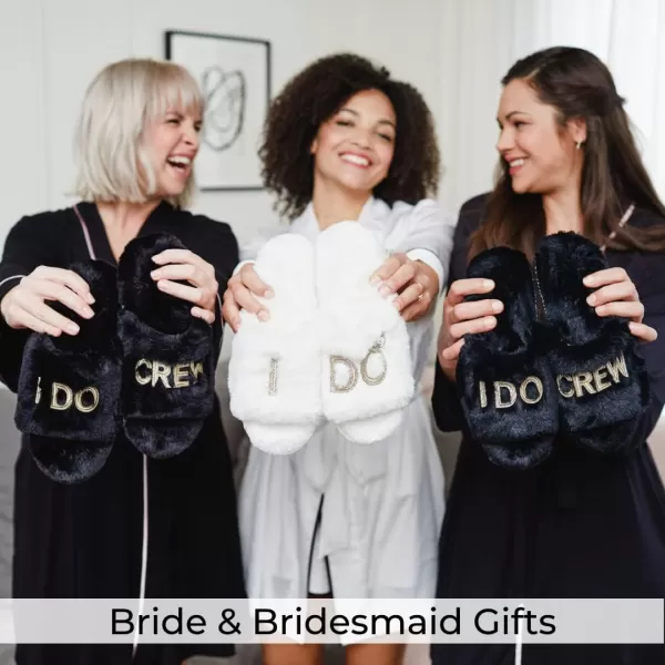 Dearfoams Women's Bride and Bridesmaid Gifts I Do Crew Slippers for Wedding and Bachelorette Party