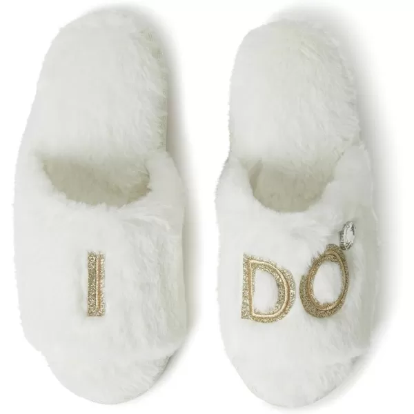 Dearfoams Women's Bride and Bridesmaid Gifts I Do Crew Slippers for Wedding and Bachelorette Party