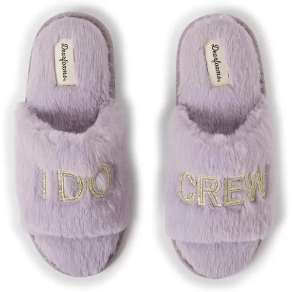 Dearfoams Women's Bride and Bridesmaid Gifts I Do Crew Slippers for Wedding and Bachelorette Party