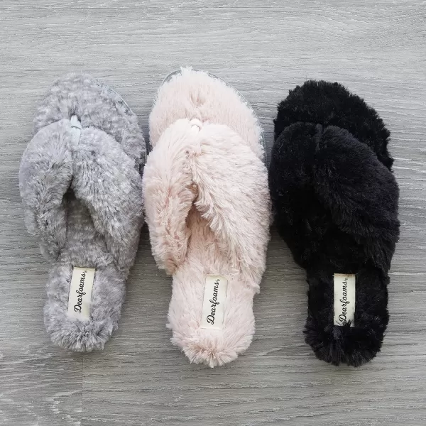 Dearfoams Women's Marie Furry Thong Slipper