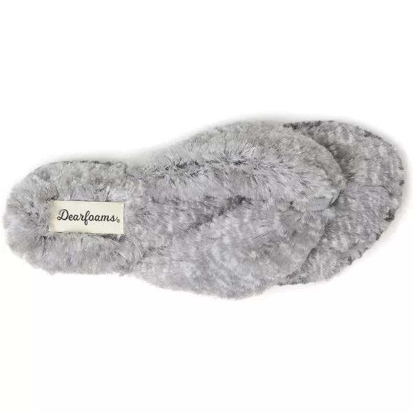 Dearfoams Women's Marie Furry Thong Slipper