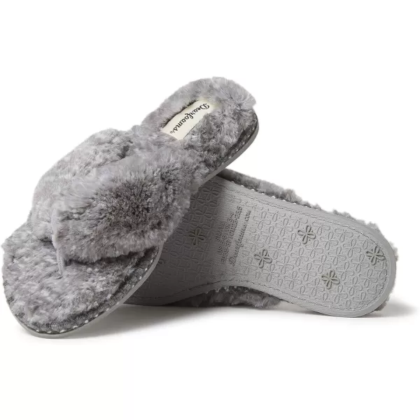 Dearfoams Women's Marie Furry Thong Slipper