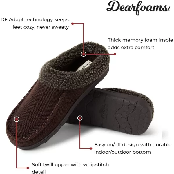 Dearfoams Men’s Brendan Indoor/Outdoor Breathable Memory Foam Clog House Shoe with Wide Widths Slipper)