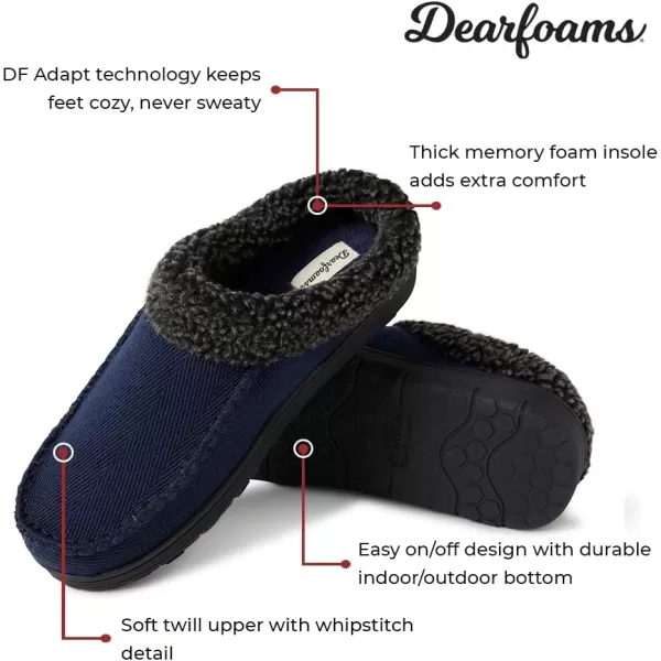 Dearfoams Men’s Brendan Indoor/Outdoor Breathable Memory Foam Clog House Shoe with Wide Widths Slipper)