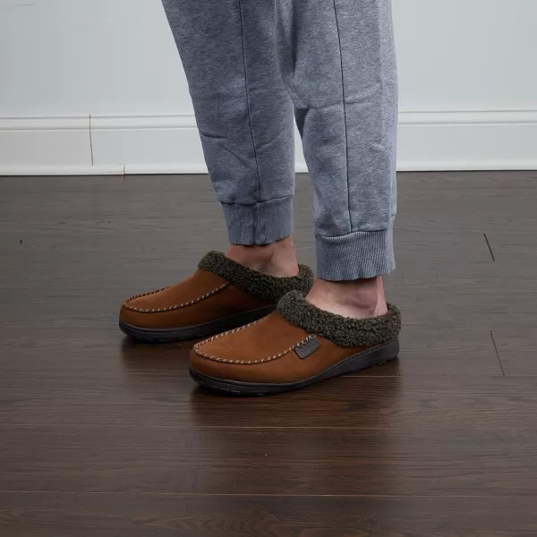 Dearfoams Men’s Brendan Indoor/Outdoor Breathable Memory Foam Clog House Shoe with Wide Widths Slipper