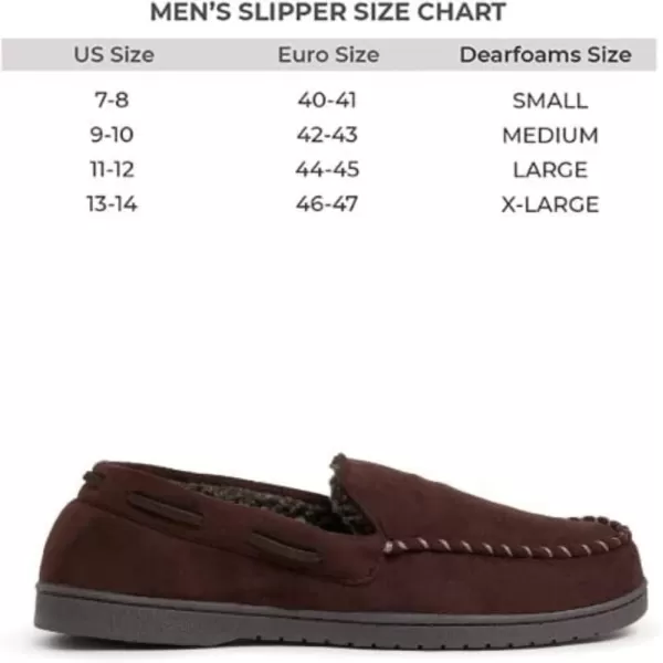 Dearfoams Men's Keaton Memory Foam Moccasin with Wide Widths Slipper