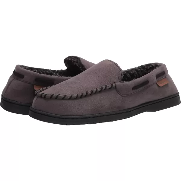 Dearfoams Men's Keaton Memory Foam Moccasin with Wide Widths Slipper