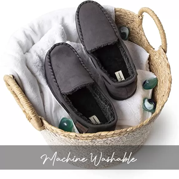 Dearfoams Men's Keaton Memory Foam Moccasin with Wide Widths Slipper