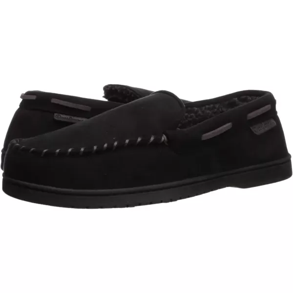 Dearfoams Men's Keaton Memory Foam Moccasin with Wide Widths Slipper