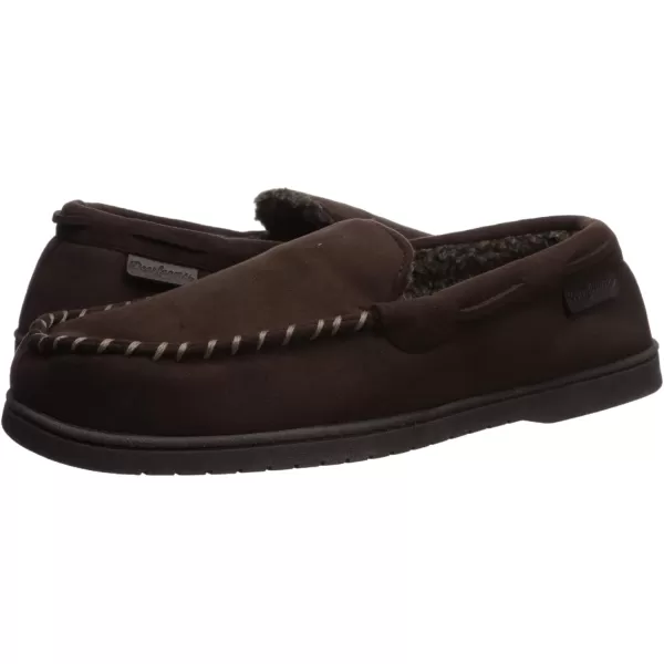 Dearfoams Men's Keaton Memory Foam Moccasin with Wide Widths Slipper