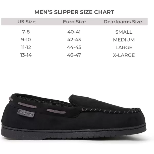 Dearfoams Men's Keaton Memory Foam Moccasin with Wide Widths Slipper