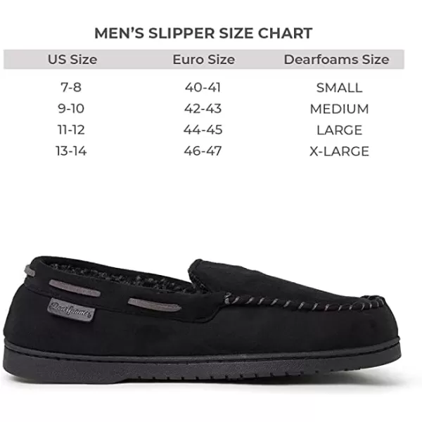 Dearfoams Men's Keaton Memory Foam Moccasin with Wide Widths Slipper