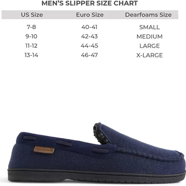 Dearfoams Men's Keaton Memory Foam Moccasin with Wide Widths Slipper