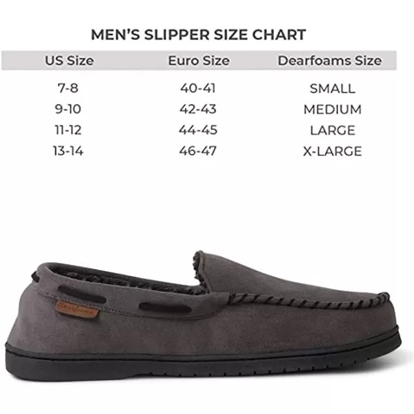 Dearfoams Men's Keaton Memory Foam Moccasin with Wide Widths Slipper