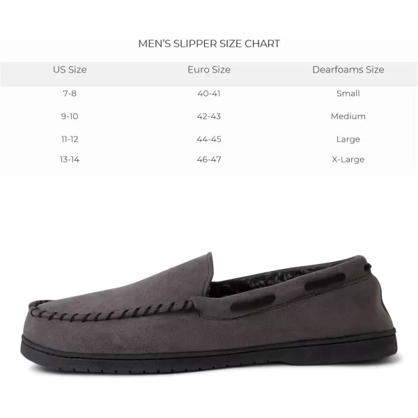 Dearfoams Men's Keaton Memory Foam Moccasin with Wide Widths Slipper