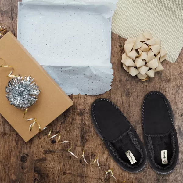 Dearfoams Men's Keaton Memory Foam Moccasin with Wide Widths Slipper