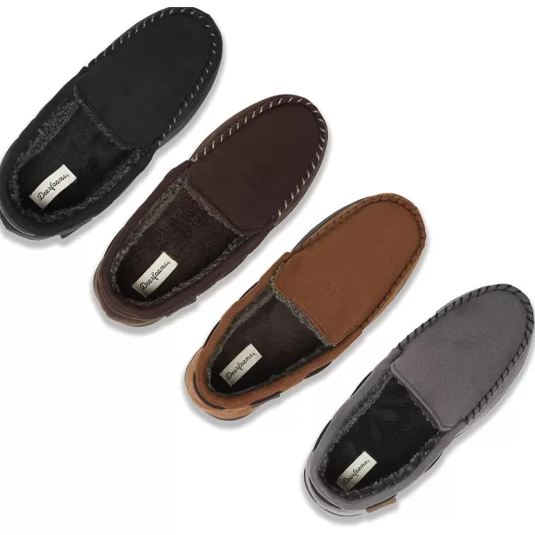 Dearfoams Men's Keaton Memory Foam Moccasin with Wide Widths Slipper