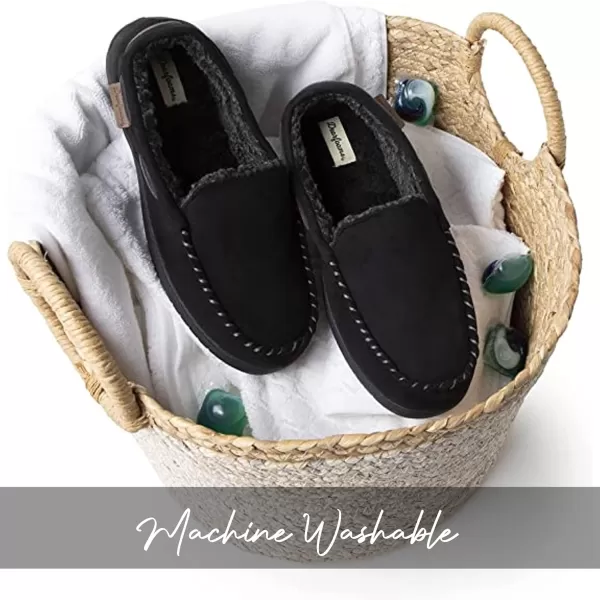 Dearfoams Men's Keaton Memory Foam Moccasin with Wide Widths Slipper