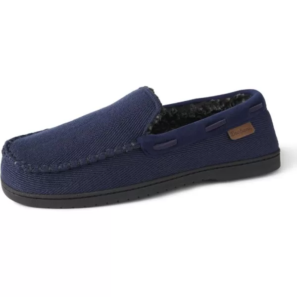 Dearfoams Men's Keaton Memory Foam Moccasin with Wide Widths Slipper