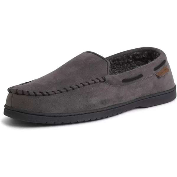 Dearfoams Men's Keaton Memory Foam Moccasin with Wide Widths Slipper