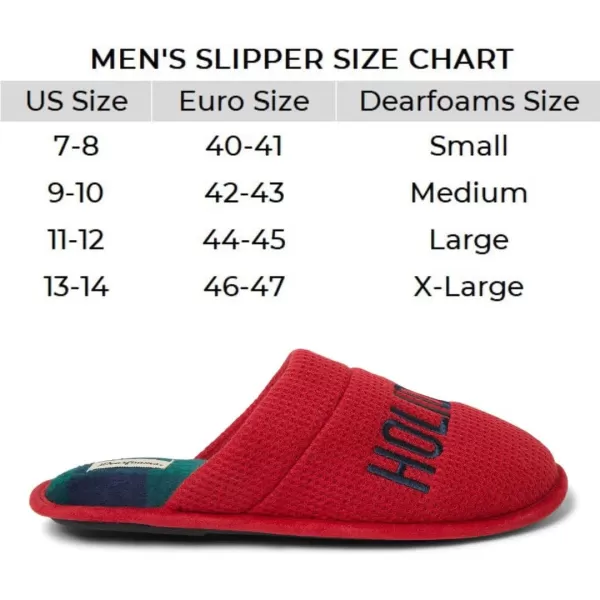 Dearfoams Men's Funny Ugly Christmas Sweater Holiday Scuff Slipper