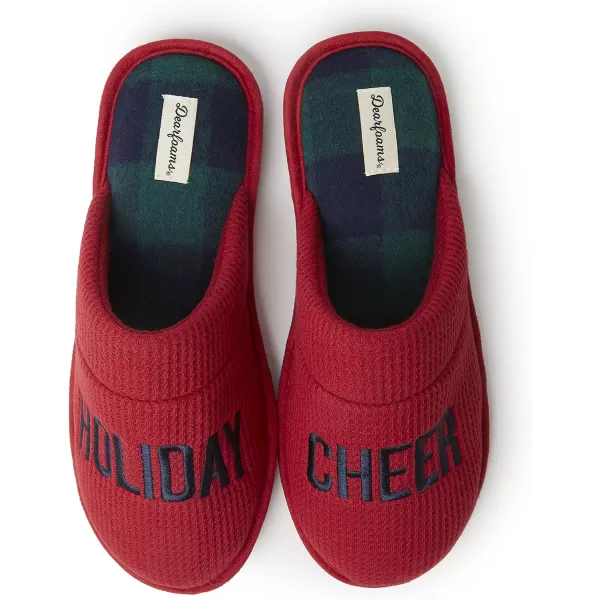 Dearfoams Men's Funny Ugly Christmas Sweater Holiday Scuff Slipper