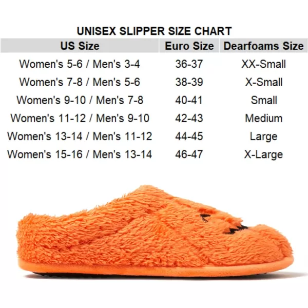 Dearfoams Unisex-Adult Spooky Fuzzy Halloween Pumpkin Jack O Lantern Slipper
