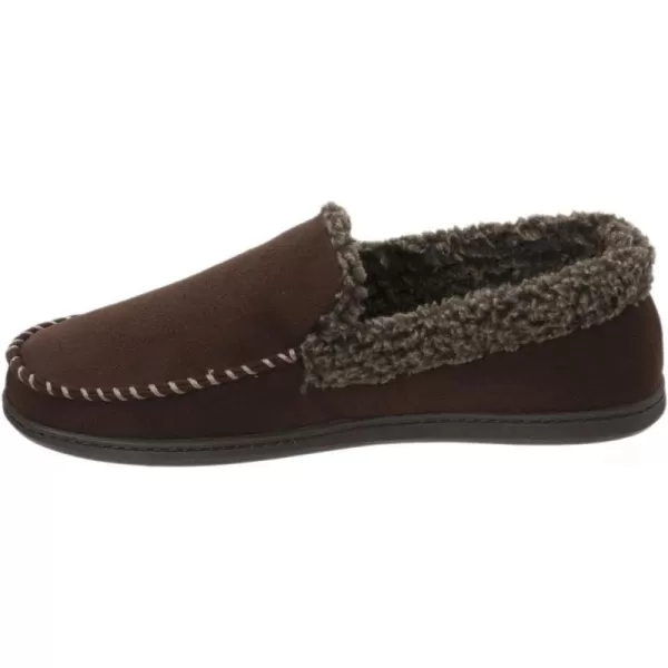Dearfoams Men's Microsuede Moc Whipstitch Mem Foam Slipper