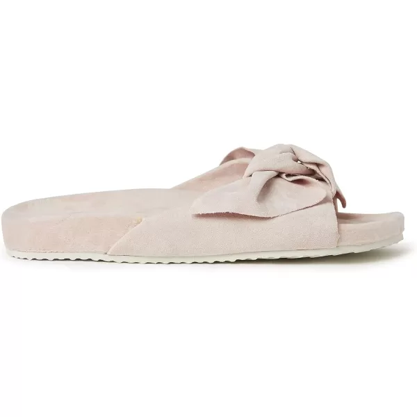 Dearfoams Women's Megan Knotted Microwool Molded Footbed Slide Slipper