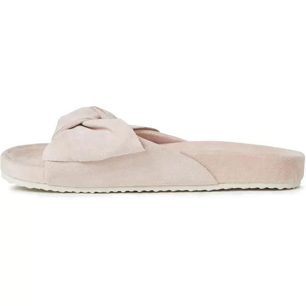Dearfoams Women's Megan Knotted Microwool Molded Footbed Slide Slipper