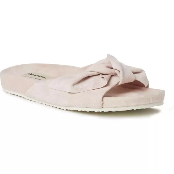 Dearfoams Women's Megan Knotted Microwool Molded Footbed Slide Slipper