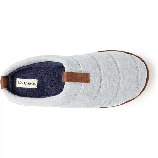 Dearfoams Men's Ashton Quilted Memory Foam Jersey Clog Slipper