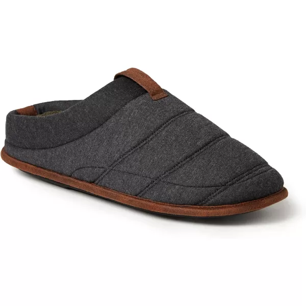 Dearfoams Men's Ashton Quilted Memory Foam Jersey Clog Slipper