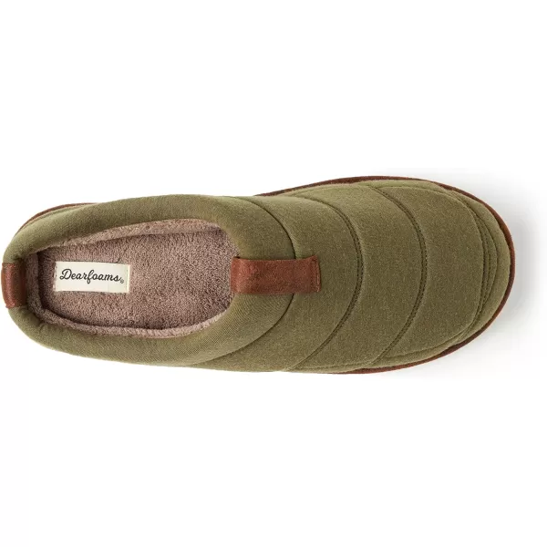 Dearfoams Men's Ashton Quilted Memory Foam Jersey Clog Slipper