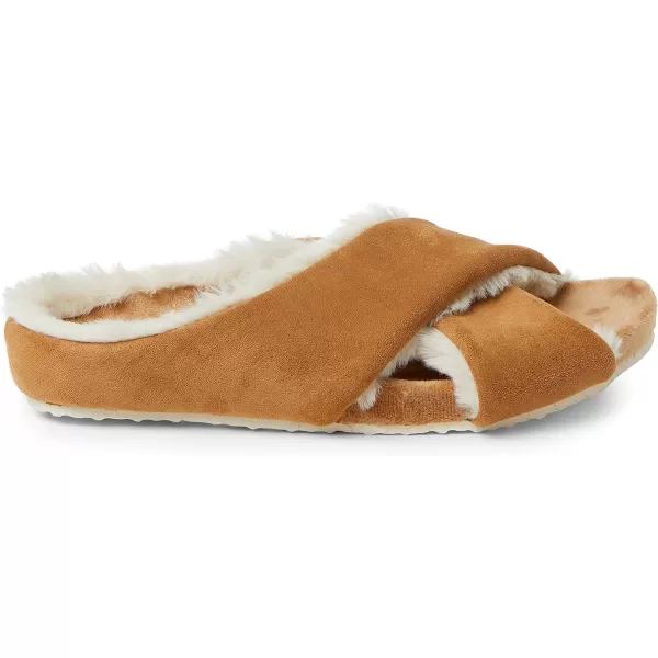 Dearfoams Women's Maeve Crossband Molded Footbed Slide Slipper