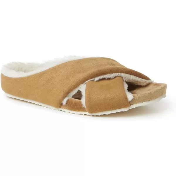 Dearfoams Women's Maeve Crossband Molded Footbed Slide Slipper